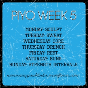 piyo week 5 schedule, PIYO PROGRESS