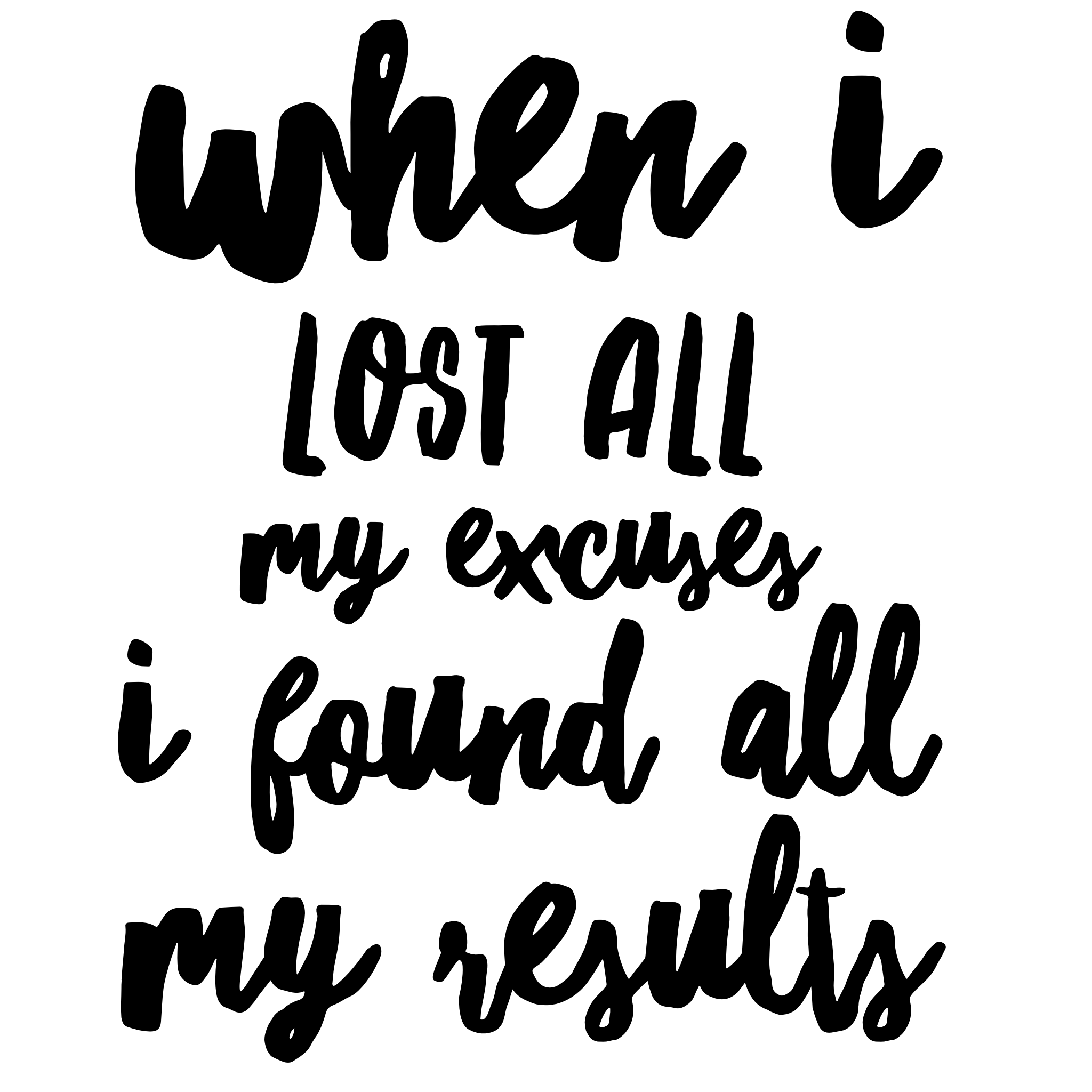 i lost my excuses when I found my results
