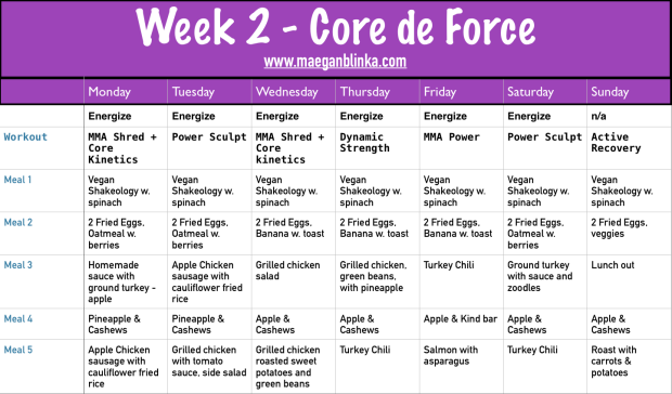 core-de-force-week-2-example-meal-plan